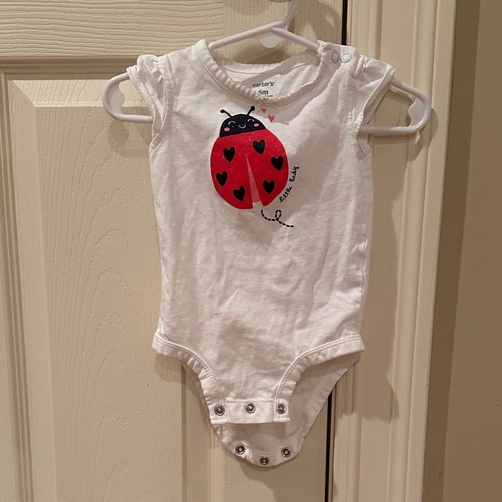 Carter's White Onesie with Red Ladybug